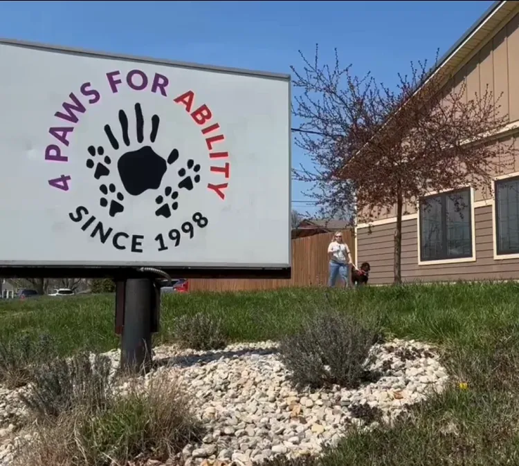 4 Paws for Ability sign outside its training center